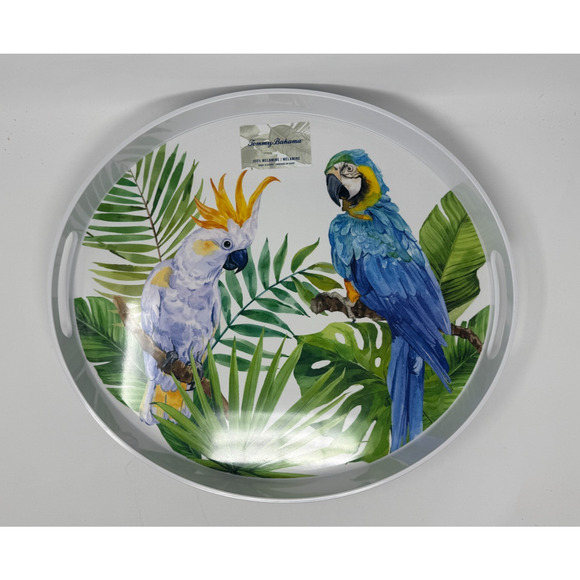 Tommy Bahama Parrots LARGE Melamine Serving Platter Tray 17" NEW - Picture 1 of 2